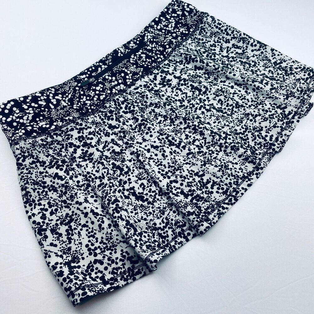 ~ Lululemon 10 Pace Rival Skirt Tennis Pickleball FlawNoShorts Black White - Picture 5 of 16